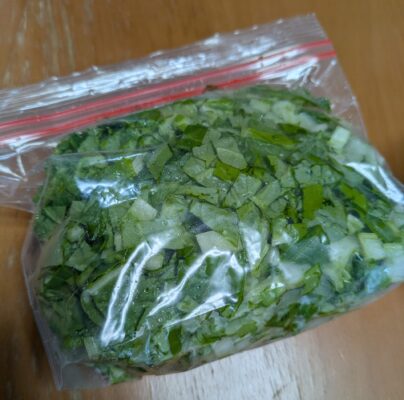 刻んだ白菜の外葉